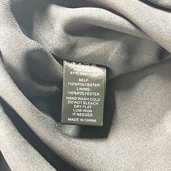 JOA Casual Dress Womens Size Small Black Floral One Shoulder Asymmetrical Midi - Picture 9 of 12